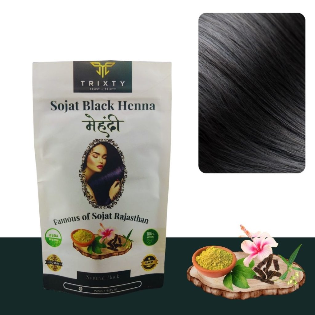 Trixty Herbal Black Henna Powder USDA Certified, 30 gm Pack of 2 Free Shipping