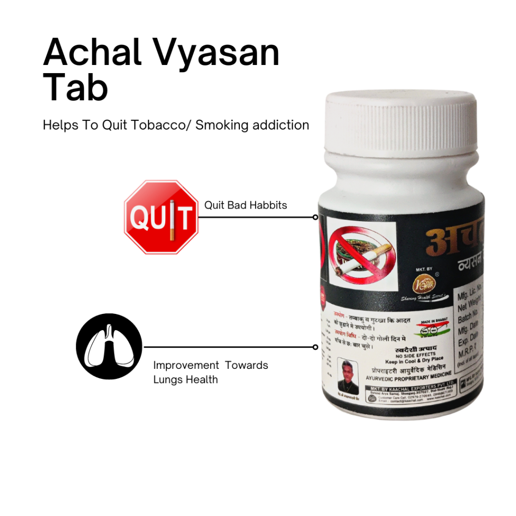 Natural Anti Smoking/tobacco Pills Quit addiction Achal Vyasan Tab 20 GM 2 PCS